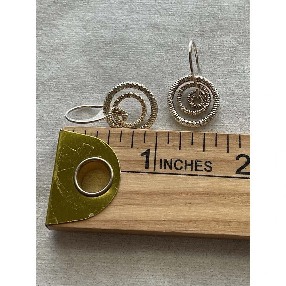 Dyadema Italy sterling silver dangle earrings 925 Circles Vintage Estate Jewelry - Picture 6 of 8